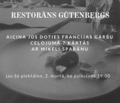  Francijas garšas vakariņās restorānā Gutenbergs terase